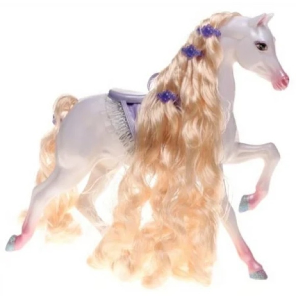 🦄🎀BARBIE🎀 Rapunzel Botticelli horse Mattel 2003